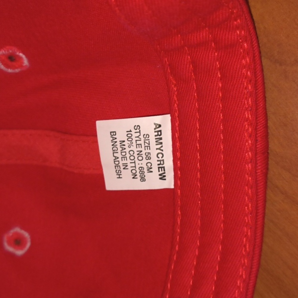 Army Crew Plain Solid Red W/ Checkered Visor Base… - image 5